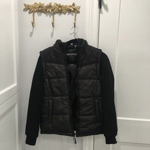 Black jacket with hoodie like new